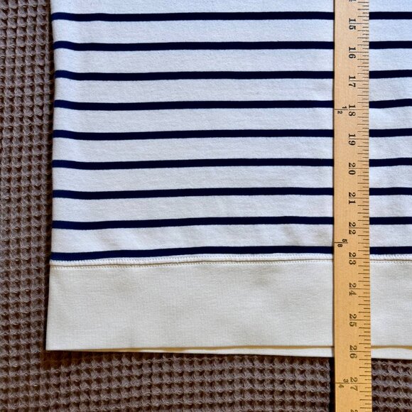 J.Crew Authentic Fleece Stripe Crewneck (C3247) Cotton Pullover, M - Picture 5 of 7